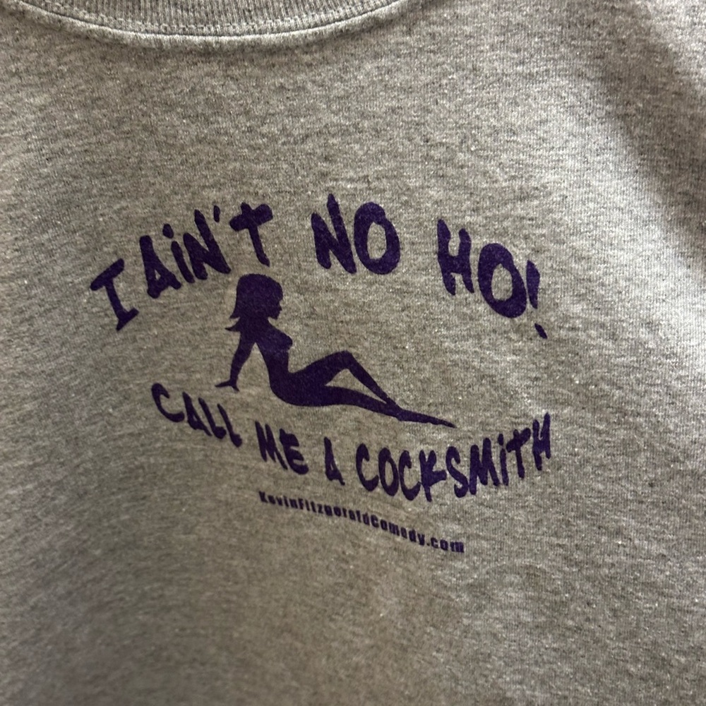 Gildan Gray Top with Purple Print